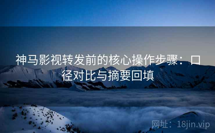 神马影视转发前的核心操作步骤：口径对比与摘要回填