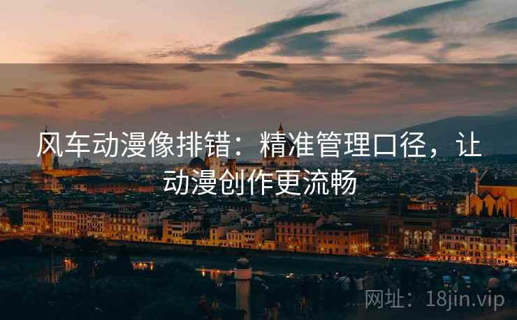 风车动漫像排错：精准管理口径，让动漫创作更流畅
