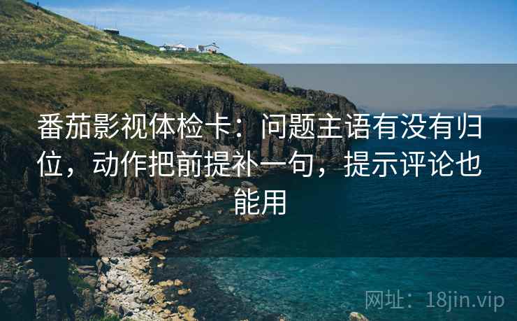 番茄影视体检卡：问题主语有没有归位，动作把前提补一句，提示评论也能用